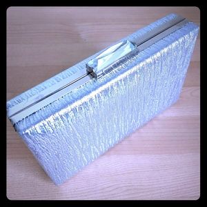 JMB Silver Clutch with Optional Chain Strap